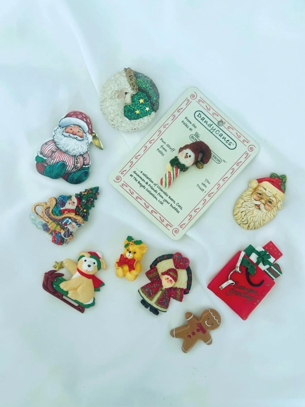 Vintage 80s 90s 2000s Christmas Pin Brooch Lot | Retro Kitsch Santa Snowman